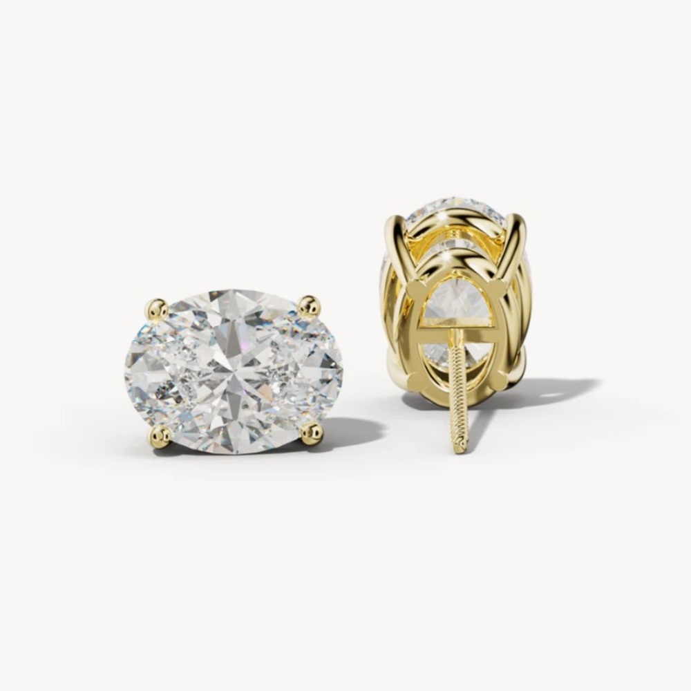 14k Gold Vermeil & Moissanite Earring Studs 2 CT’s Each